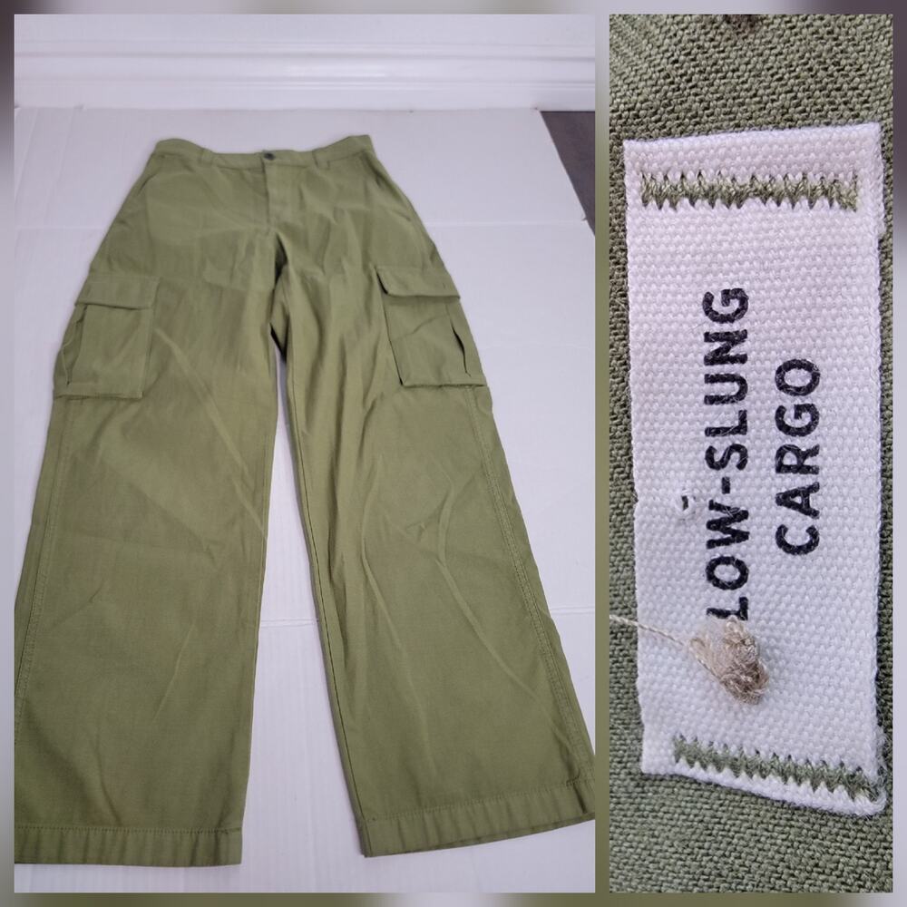 Madewell Cargo Pants Womens SZ 26 Low-Slung Straight Cargo Pants Green Gorpcore